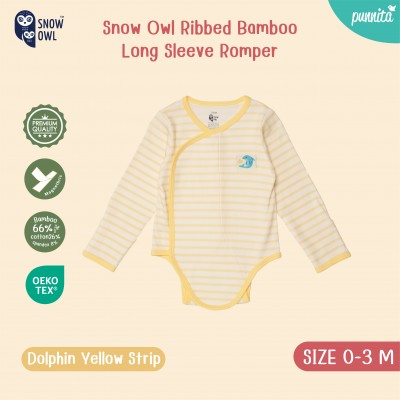 New !!  Snow owl Long Sleeve Romper คอลเล็กชั่น Sleeping is my thing ชุดแขนยาว-ขาสั้น 0-3 M - Dolphin Yellow Strip